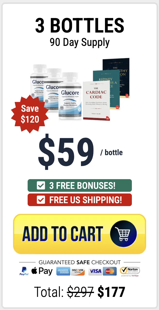 Glucore-3-bottle - order-now-( Ninty Days Supply) - image