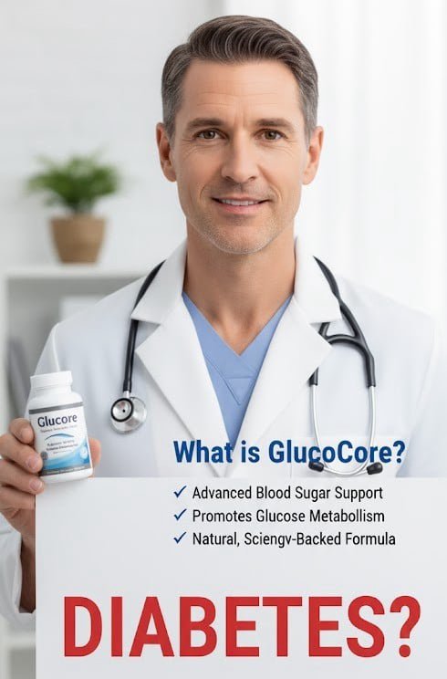 Glucore - bottle image with doctor